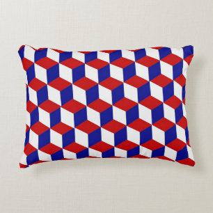 Coussin d'accentuation - Illusion de bloc en rouge