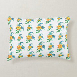 Coussin d'accentuation jaune et bleu
