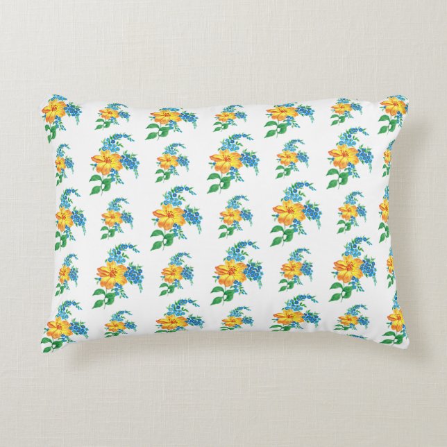 Coussin d'accentuation jaune et bleu (Devant)