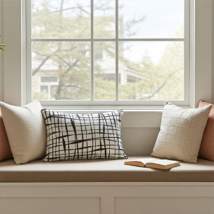 Coussin d'accentuation moderne en noir et blanc