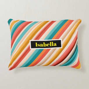 Coussin d'accentuation rétro par bandes Géométri