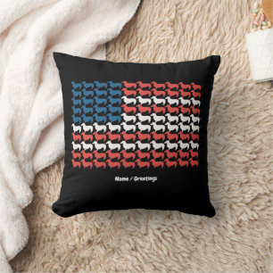 Coussin Dachshund 4 juillet Drapeau américain patriotique