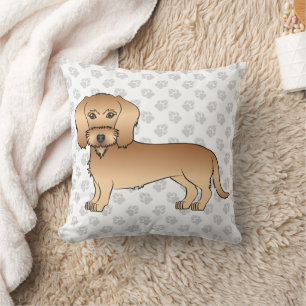 Coussin Dachshund à poil dur blé Cartoon Chien Et Pattes