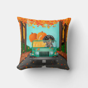 Coussin Dachshund Chien Citrouille d'automne