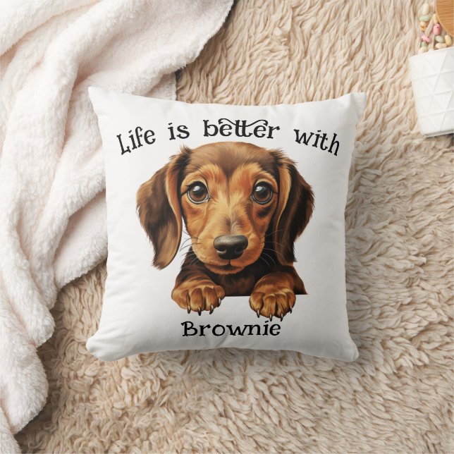 Coussin Dachshund customisé (Couverture)