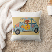 Coussin Dachshund dans une voiture hippie (Couverture)