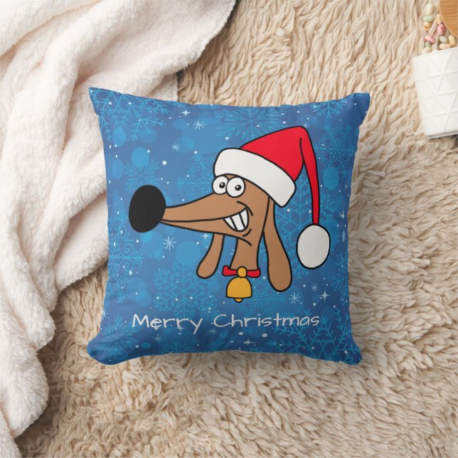Coussin Dachshund de Noël festif (Couverture)