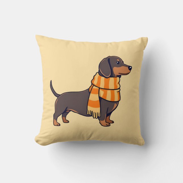 Coussin Dachshund en hiver (Recto)