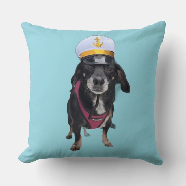 Coussin Dachshund le marin (Recto)