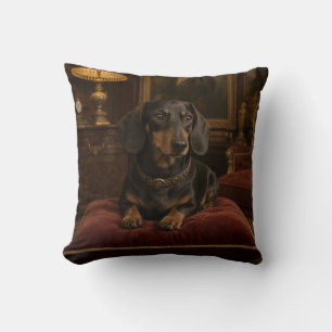 Coussin Dachshund noir en peluche dans le luxe