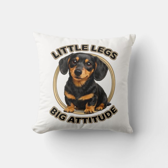 Coussin Dachshund petites pattes grand caractère (Recto)