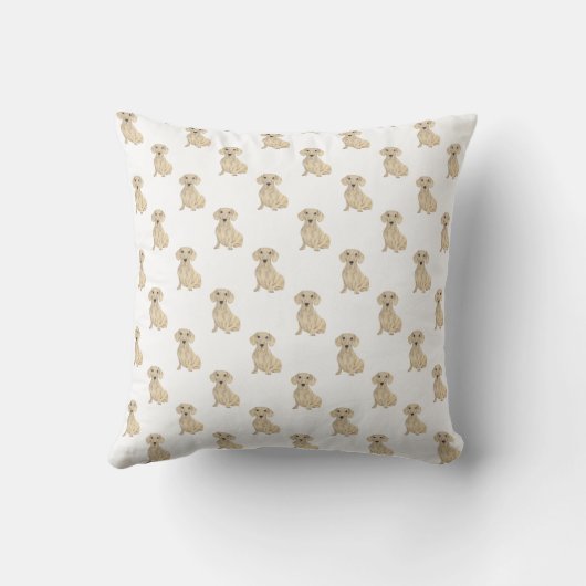 Coussin Dachshund (poil ras, crème)  (Verso)