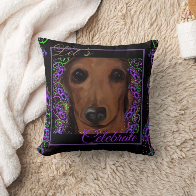 Coussin Dachshund Rouge     (Couverture)