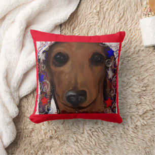 Coussin Dachshund Rouge     