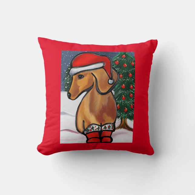 Coussin Dachshund rouge     (Recto)
