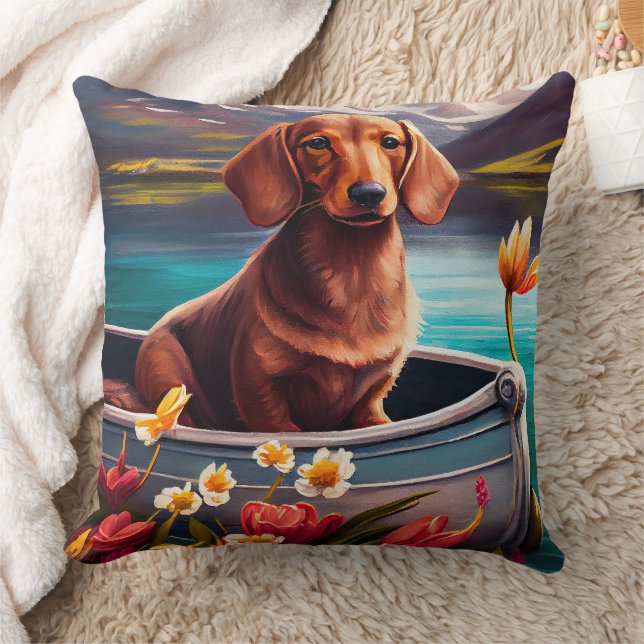 Coussin Dachshund sur une pagaie : une aventure Pittoresqu (Couverture)