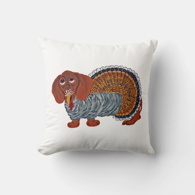Coussin Dackel Thanksgiving Turkey (Recto)