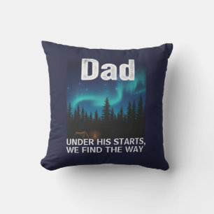 Coussin Dad Camping sous les lumières du Nord Personnalisa