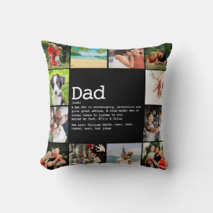 Coussin Dad Definition Photo Collage Father's Day