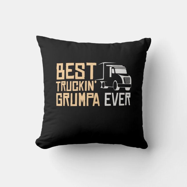 Coussin Daddy Cadeau Meilleur Grumpa Truckin Jamais (Recto)