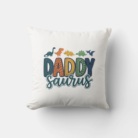 Coussin Daddy Saurus Conception de vecteur de papa dinosau (Recto)