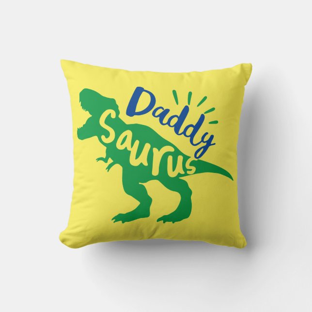 Coussin Daddy Saurus T-Rex Silhouette (Recto)