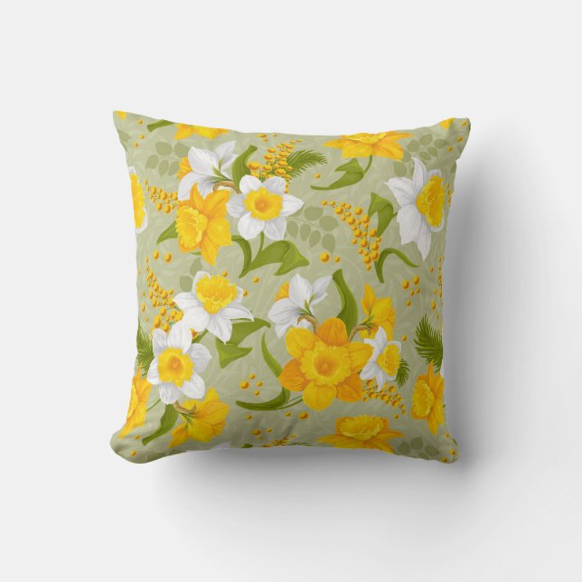 Coussin Daffodil Spring Chic Floral Moderne (Recto)