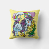 Coussin Daffodiles de printemps et licorne (Verso)
