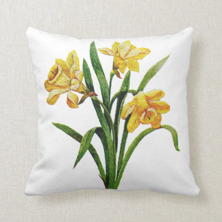 Coussin Daffodiles d'or brodés