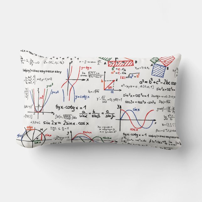 Coussin d'aide-mémoire de mathématiques (Recto)