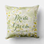 Coussin Daisées d'été Daisy Flower Mariage pour toujours (Verso)