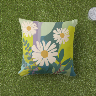 Coussin Daisy Boldue en Fleur avec des Blocs de Couleurs V