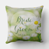 Coussin Daisy Daisies Fleur Floral Mariage d'été pour touj (Verso)