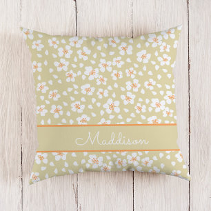 Coussin Daisy Floral Nom personnalisé