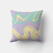 Coussin Daisy Groove Rose Pâle, Jaune, Violet et Vert (Verso)