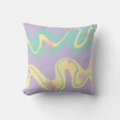 Coussin Daisy Groove Rose Pâle, Jaune, Violet et Vert (Recto)