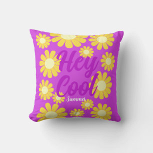 Coussin Daisy Jaune Magenta