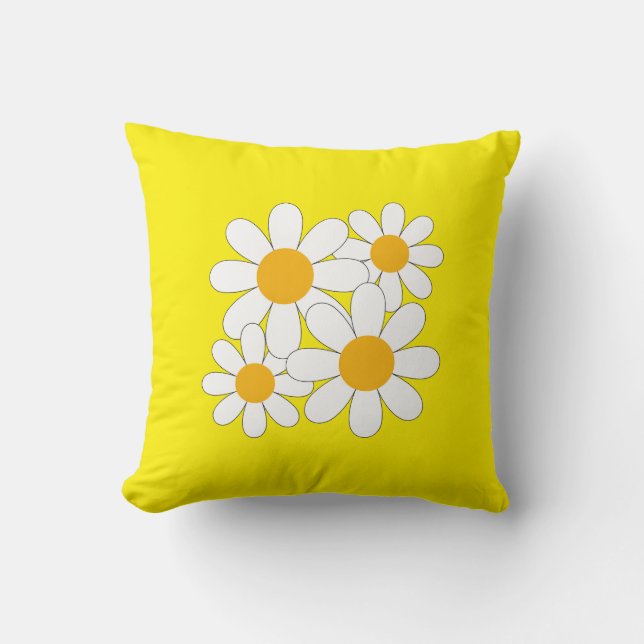 Coussin Daisy Lumineuse et Audacieuse (Recto)