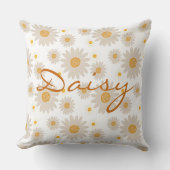 Coussin Daisy name reveal custom retro daisy boho flower (Recto)