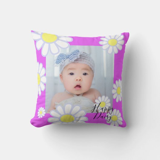Coussin Daisy Simple Violet Photo (Recto)