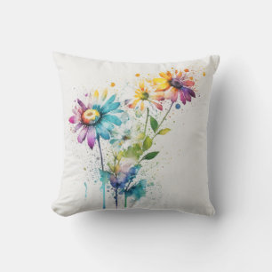Coussin Daisy Spatter, couleurs vives,