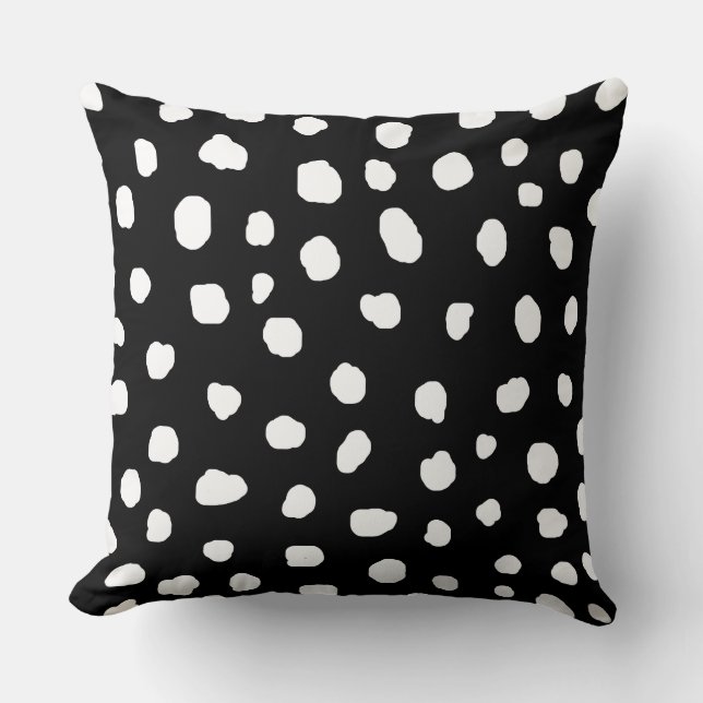 Coussin dalmate moderne points blancs poster de animal (Recto)