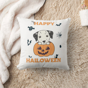 Coussin Dalmatien En Chiens Doux Citrouille Joyeux Hallowe