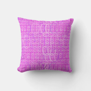 Coussin Damas arabesques - lavande et orchidée
