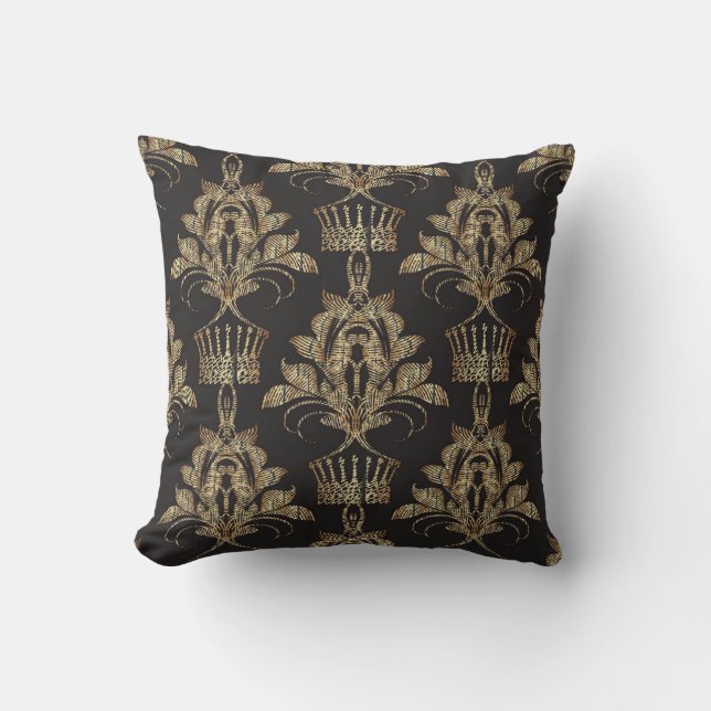 Coussin Damas florales brodées : Royal Seamless. (Recto)