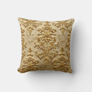 Coussin Damas gaufrées or
