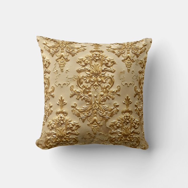 Coussin Damas gaufrées or (Recto)
