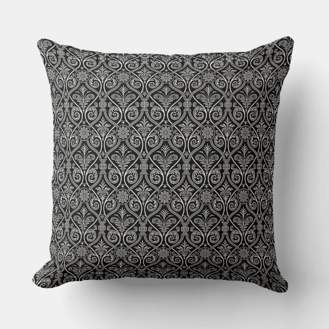 Coussin Damas noir et blanc (Recto)