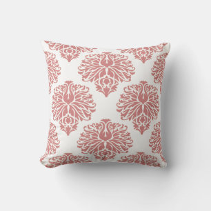 Coussin Damas rose élégant