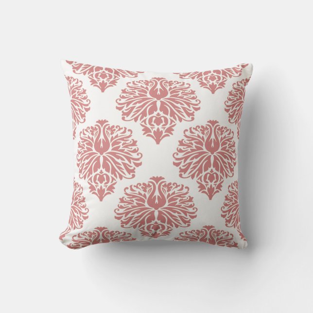 Coussin Damas rose élégant (Recto)